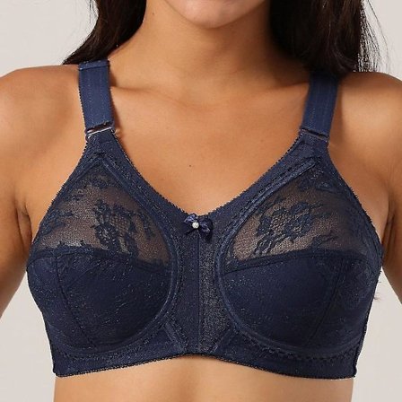 Behåar för kvinnor Big Minimizer-BH:ar Stor storlek Spets-BH Kvinnor Ofodrad Hel Cup Stor Cup Tunna Trådlösa justerade remmar Soutien Gorge, blå