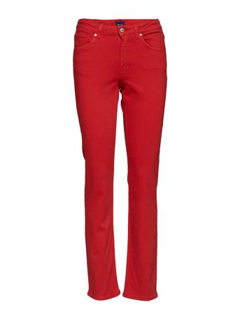Slim Twill Jeans Tiukat Farkut Punainen GANT