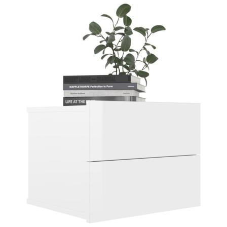 Vidaxl Sängbord Vit Högglans 40x30x30 Cm Konstruerat Trä Vit
