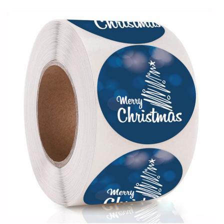 2x500st God Jul Klistermärke Jul Klistermärke Gift Decorati Blue