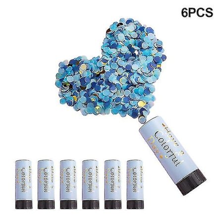 6-pak Konfettikanoner, Biologisk Nedbrytbart Konfetti, Festpapir