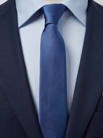 John Henric Men's Blue Tie Plain Size 6,5