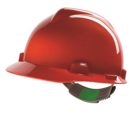 MSA V-Gard Vernehjelm uten hakestropper Rød, Hodebeskyttelse