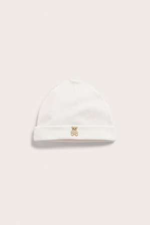 Newbie | Czapka z haftowanym misiem | Offwhite