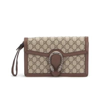 Gucci Vintage Pre-ownedCoated canvasclutches Brun, Dame Vintage Tasker, Størrelse: ONE Size