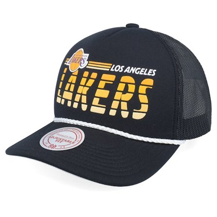 Mitchell & Ness - Los Angeles Lakers Graded Black A-frame Trucker Trucker Black Cap - NBA @ Hatstore