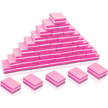 50 stk. Mini Neglebuffer, Neglebuffer Blokke til Naturlige, Gel & Akryl Negle, Dobbeltsidet Bufferblok til Hjem & Salon Brug