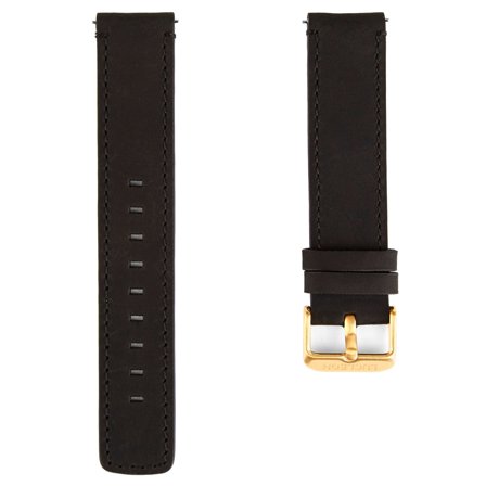 Bracelet de montre noir et or avec points de couture noirs pour hommes - Bracelets de montres