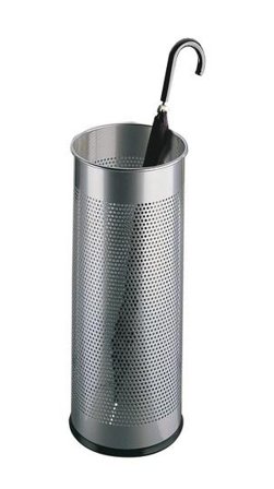 DURABLE Umbrella Stand 28.5 Litre Capacity Perforated Stainless Steel for Airflow & Drying Silver - 335023