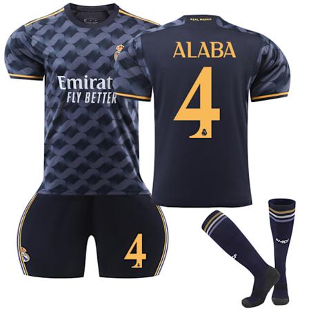 2024 Real Madrid Bortebarns Fotballdrakt yz Nr. 4 ALABA Nr. 4 ALABA No. 4 ALABA 8-9 Years
