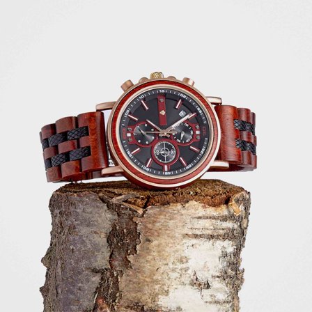 Eco-Friendly Chronograph Wooden Watch for Men, The Redwood