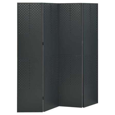 Vidaxl Rumsavdelare 4 Paneler 2 St Antracit 160x180 Cm Stål Antracit