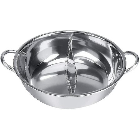Hot Pot-koker i rustfritt stål, mandarinand-shabu-gryte, 2-delt, 2 smaker, kjøkkenkasserolle, suppematlaging