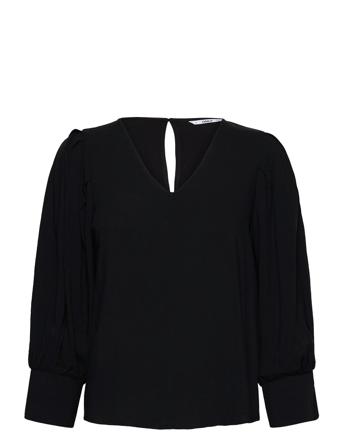 Onlnova Life 4/5 V-Neck Top Solid Wvn Black ONLY