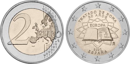 Spanien 2007 - 50-året for Rom-traktaten - 2 euro mønt