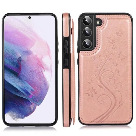 Samsung S22 Stöttåligt Skal Korthållare 3-FACK Flippr V2 Roséguld