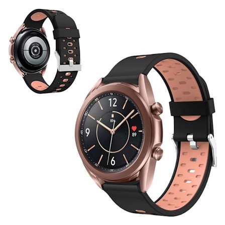 Samsumg Galaxy Watch 3 (41mm) dual color silikone rem - sort / pink
