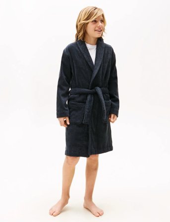 Tommy Hilfiger Towelling Bathrobe - Navy - S