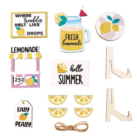 1 Set Trä Citron Stil Etagère Dekor Dekorativ Prydnad Konst Hantverk för Sommar Hem Sovrum Sovsal Dekor