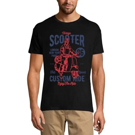 Gammal skoter-T-shirt herr - Custom Driving - Vintage Scooter - Custom Ride - Vintage Black T-shirt