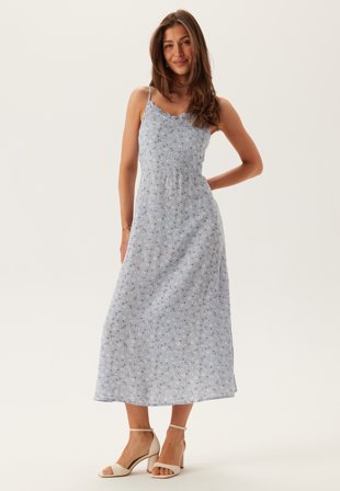 Pieces - Pcnya Slip Ankle Dress - Cashmere Blue AOP:FLOWER - Kläder - - Bubbleroom