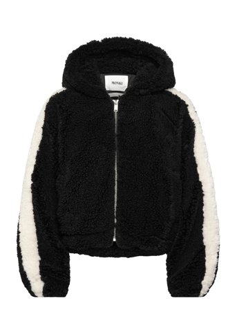 Monki Knitted Hoodie - Black - XL