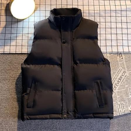 Trendy Løstsiddende Tyk Dunbomuldsvest Til Mænd Efterår Vinter Casual Alsidig Koreansk Stil Bomuldsjakke black L
