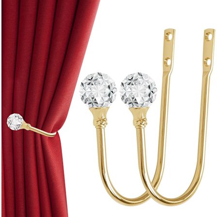 Rabatt Gardinhekter, 2 Stykker Veggmontert Gardinbinder med ,ZQKLA