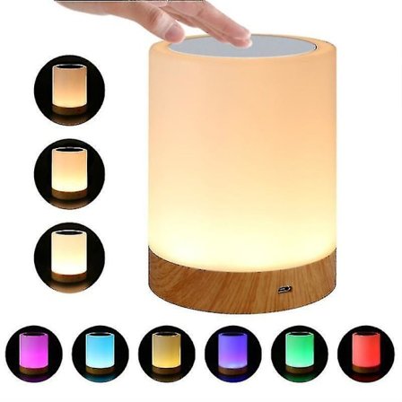 Led, Colorful Bedside Lamp, Touch Night Light With 13 Changing Colors