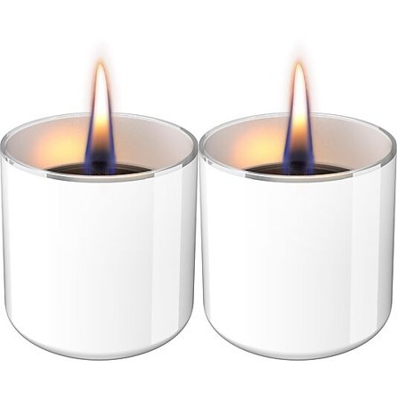 TENDERFLAME BORDLYKT 8CM 2STK HVIT LILLY GLASS