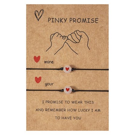 2 st Par Armband med Kort Kärlek Lyckobringande Pärlor Självlysande Armringar för Vänskap Syster Kvinnor Män Lycka till Önskesmycke Present