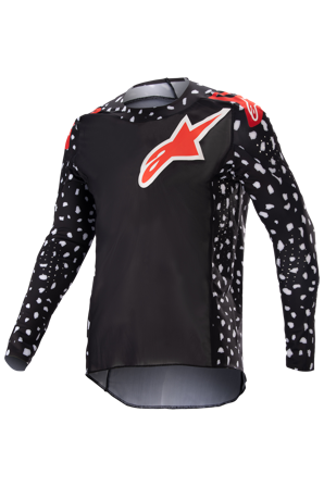 Maglia Cross Bambino Alpinestars Racer Nord Nero-Rosso Neon M