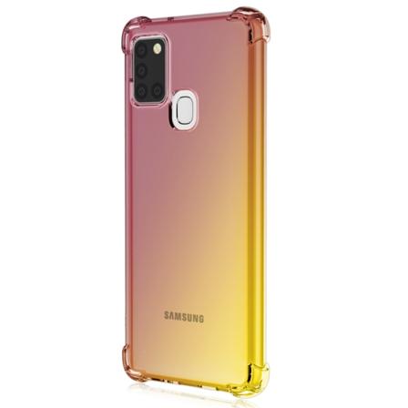 Samsung Galaxy A21S - Robust Skyddsskal i Silikon Svart/Guld