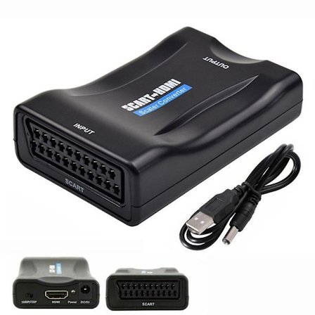 Scart til HDMI-adapter 1080p Video Audio Converter Usb-kabel til TV Dvd