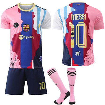 Nyt i vores butik! 2025-2026 Barcelona Jubilæumsudgave Fodboldtrøje med Børn Voksen No.10 Messi