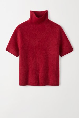Soft Goat - Brushed Turtleneck - Women cashmere sweater - S - Lipstick Red