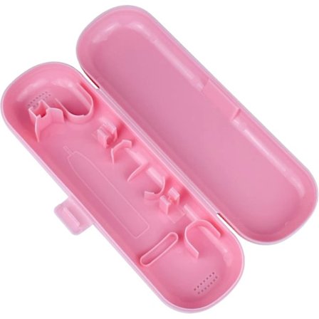 1-pack Reseborsthuvudskydd Borstfodral Kompatibelt med Oral B & Philips Elektrisk Tandborste Resefodral (Rosa)