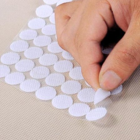 /Hc/50-pak - Runde Velcrobånd Selvklæbende - Vælg størrelse Hvid 20 mm