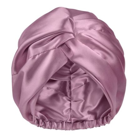 Lilla Satin Bonnet Silke Bonnet Sovehette for Kvinner Hårpleie Justerbar