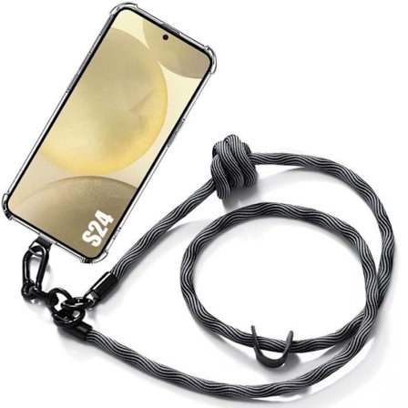 Skyddshölje - BOOLING - för Samsung Galaxy S24 - Transparent - Axelrem 120cm - Mjuk