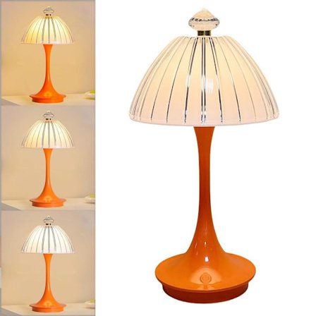 Bærbar Lille Svampebordlampe, Touch Kontrol Krystallampe Genopladelig 3 Farver Dæmpbar Lille Sengelampe Touch Lampe 1800mAh