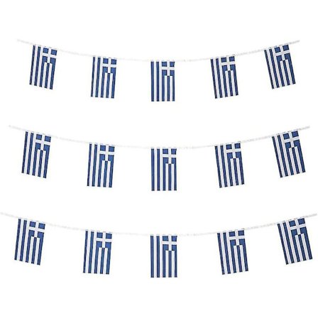 Hellas flagg Gresk liten streng mini flagg vimpel banner dekorasjoner - Hellas -
