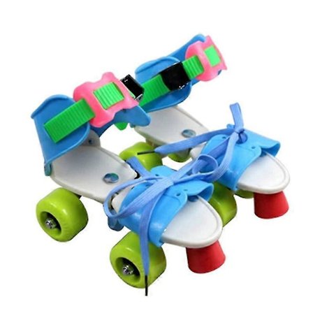 Justerbare Børne Rulleskøjter Dobbelt Række 4 Hjul Skøjtesko Glidende Inlineskøjter Til Børn