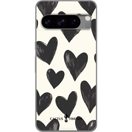 Kompatibel Mobilcover til Google Google Pixel 8 Pro Cactus and Friends - Bold Black Love Pattern