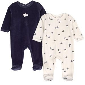 Absorba 2-Pack Navy Baby Grows - Nightwear - 3 months - Navy - Junge