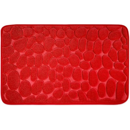 Sklisikker badematte i minneskum - Badematte 50 x 80 cm - Rød