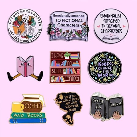 Cartoon Book Lover Brooch Lapel Pin Student School Bag Badge Cute Book Accessories Unique Jewelry Birthday Gift for Friends