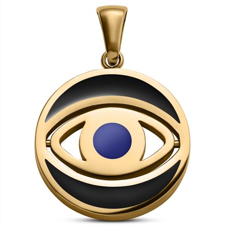 Evil Eye | Pyörivä kullanvärinen riipus miehille - Kaulakoruriipukset