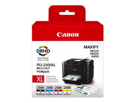 Canon Bläckpatron PGI-2500XL, svart, cyan, magenta, gul, multiförpackning - Lyreco - Toner och bläck - Bläckpatroner - Bläckpatroner Canon