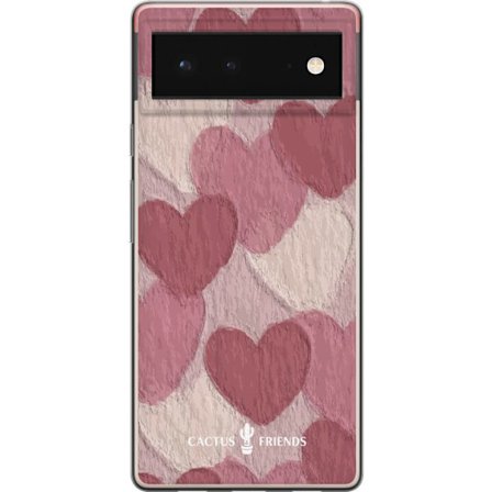 Yhteensopiva Puhelinkuori Google Google Pixel 6 Cactus and Friends - Blush Paper Hearts
